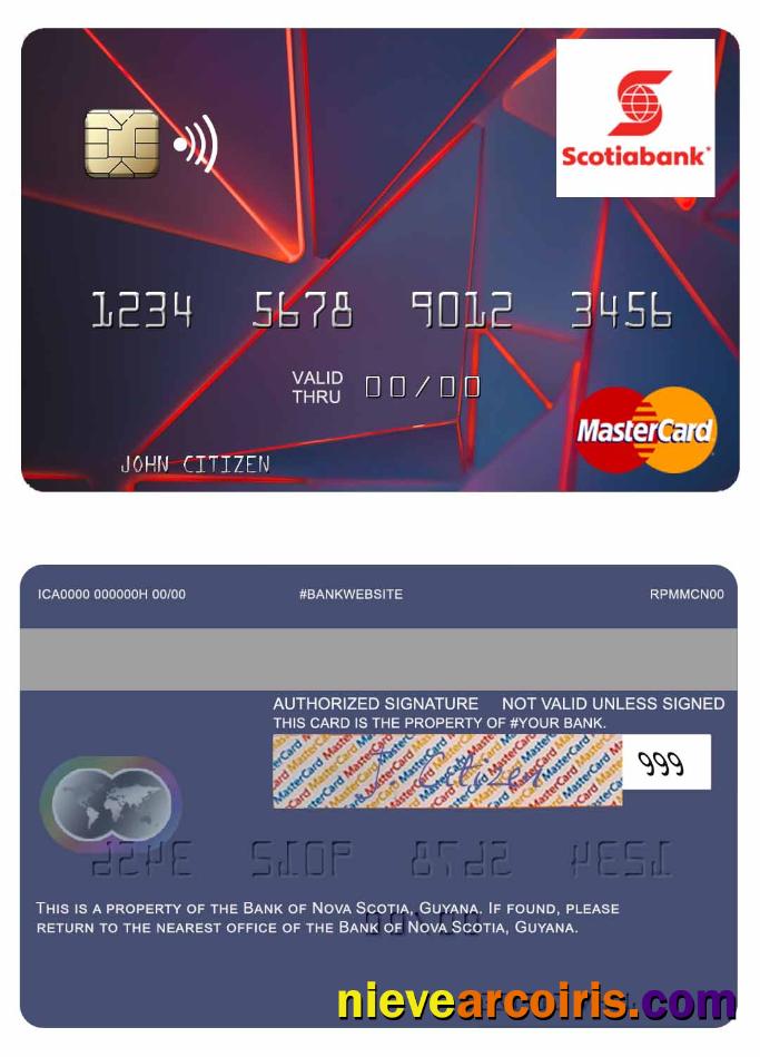 Guyana Bank of Nova Scotia mastercard